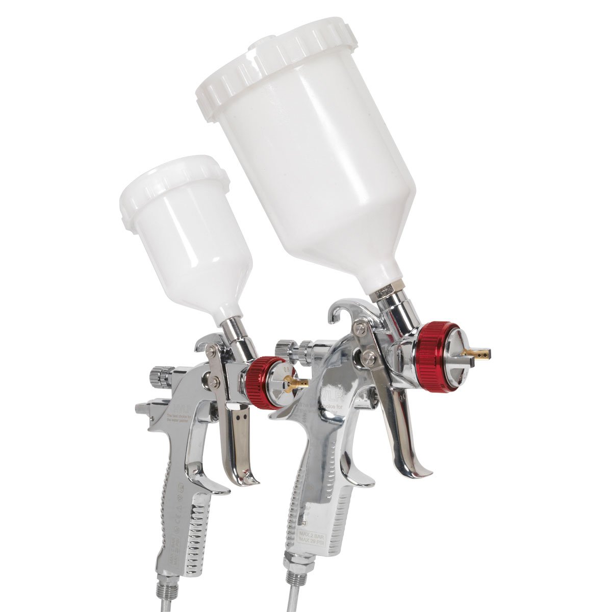 Sealey HVLP Gravity Feed Top Coat/Touch-Up Spray Gun Set | OnDemand ...