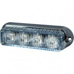 Durite - High Intensity 4 White LED Warning Light - Horizontal, Chrome Bezel (19 flash patterns) - 0-442-17