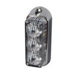 Durite - High Intensity 3 Amber LED Warning Light - Vertical, Chrome bezel (12 flash patterns) - 0-442-30