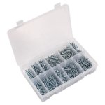 Sealey Zinc Plated Self-Tapping Countersunk Pozi Screw Assortment 600pc