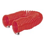 Sealey PU Coiled Air Hose with 1/4"BSP Unions 10m x 6mm