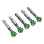 Sealey Premier Pozi Power Tool Bit with Magnetic Holder #2 x 50mm - Pack of 5