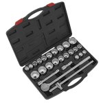 Sealey Premier Metric/Imperial Socket Set 3/4"Sq 12-Point 26pc