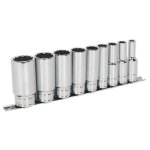 Sealey Premier Whitworth Deep Socket Set 1/2"Sq Drive 9pc