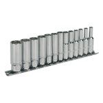 Sealey Premier Deep Socket Set 1/4"Sq Drive 13pc