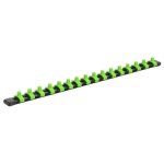 Sealey Socket Retaining Rail with 16 Clips 1/4"Sq Drive - Hi-Vis Green