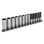 Sealey Premier Black Deep Lock-On Socket Set 1/2"Sq Drive 13pc