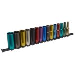 Sealey Multi-Coloured Socket Set 15pc 1/2"Sq Drive 6pt Deep WallDrive® Metric