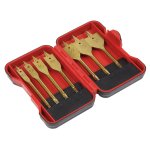 Sealey Titanium Coated Flat Wood Drill Bit Set 7pc