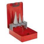 Sealey Double Flute HSS M2 Step Drill Bit Set 3pc