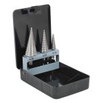 Sealey Double Flute HSS 4341 Step Drill Bit Set 3pc