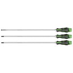 Sealey Premier Extra-Long Hammer-Thru Screwdriver Set 450mm 3pc - Hi-Vis Green