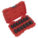 Sealey Premier Lock-On Impact Socket Set 1/2"Sq Drive 13pc