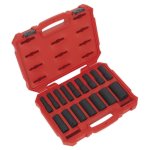 Sealey Premier Deep Lock-On Impact Socket Set 1/2"Sq Drive 16pc