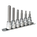 Sealey Hex Socket Bit Set with Rail 6pc 3/8"Sq Drive Metric