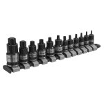 Sealey Premier Black Stubby TRX-Star* Socket Bit Set 1/4", 3/8" & 1/2"Sq Drive 12pc