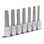 Sealey Premier Ribe Socket Bit Set 1/2"Sq Drive 100mm 7pc