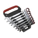 Sealey Premier Platinum Flexi-Head Ratchet Combination Spanner Set 7pc