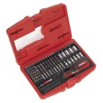 Sealey Premier Fine Tooth Ratchet Screwdriver & Accessory Set 51pc