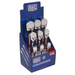 Sealey Premier Pear-Head Ratchet Wrenches with Flip Reverse 1/4", 3/8" & 1/2"Sq Drive - Display Box of 9