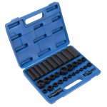 Sealey Premier Metric/Imperial Standard/Deep Impact Socket Set 3/8" & 1/2"Sq Drive 32pc