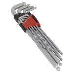 Sealey Premier Imperial Lock-On Extra-Long Ball-End Hex Key Set 9pc