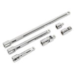 Sealey Premier Wobble/Rigid Extension Bar, Adaptor & Universal Joint Set 3/8"Sq Drive 6pc