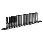 Sealey Premier Black Deep Socket Set 3/8"Sq Drive 12pc