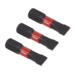 Sealey Premier Slotted Impact Power Tool Bits 6.5 x 25mm 3pc