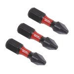 Sealey Premier Pozi Impact Power Tool Bits #2 x 25mm 3pc