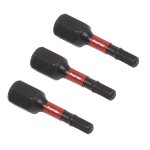 Sealey Premier Hex Impact Power Tool Bits 3 x 25mm 3pc