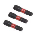 Sealey Premier Hex Impact Power Tool Bits 5 x 25mm 3pc