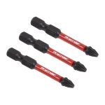 Sealey Premier Pozi Impact Power Tool Bits #2 x 50mm 3pc