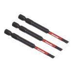 Sealey Slotted 4.5mm Impact Power Tool Bits 75mm - 3pc