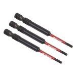 Sealey Premier Hex Impact Power Tool Bits 2.5 x 75mm 3pc