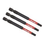 Sealey Premier Hex Impact Power Tool Bits 4 x 75mm 3pc