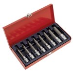 Sealey Premier Hex Socket Bit Set 1/2"Sq Drive 8pc