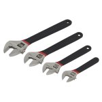 Sealey Premier Adjustable Wrench Set Ni-Fe Finish 4pc