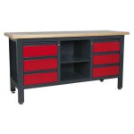 Sealey Workbench with 6 Drawers & Open Storage