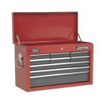 Sealey Topchest 9 Drawer with Ball-Bearing Slides - Red/Grey