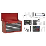 Sealey American PRO® Topchest 9 Drawer with 205pc Tool Kit - Red/Grey