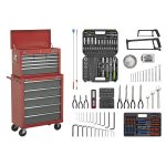 Sealey American PRO® Topchest & Rollcab Combination 14 Drawer with 281pc Tool Kit - Red/Grey