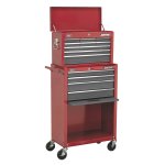 Sealey Topchest & Rollcab Combination 13 Drawer with Ball-Bearing Slides - Red/Grey