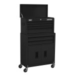 Sealey Topchest & Rollcab Combination 6 Drawer with Ball-Bearing Slides - Black