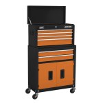 Sealey Topchest & Rollcab Combination 6 Drawer with Ball-Bearing Slides - Orange