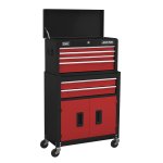 Sealey Topchest & Rollcab Combination 6 Drawer with Ball-Bearing Slides - Red