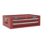 Sealey Mid-Box 2 Drawer Tool Chest with Ball-Bearing Slides - Red