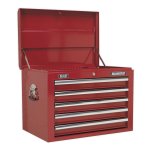 Sealey Topchest 5 Drawer with Ball-Bearing Slides - Red