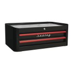 Sealey Mid-Box Tool Chest 2 Drawer Retro Style - Black with Red Anodised Drawer Pulls