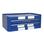 Sealey Mid-Box Tool Chest 2 Drawer Retro Style - Blue with White Stripes